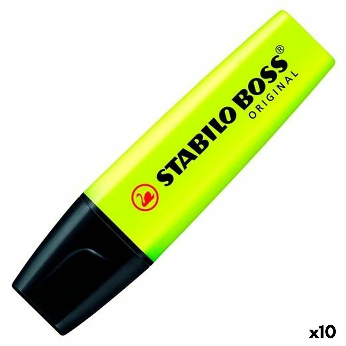 Флуоресцентный маркер Stabilo Boss Жёлтый Разноцветный 10 Предметы (10 штук)