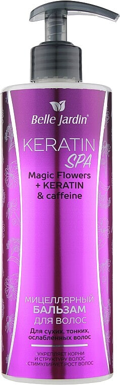 Mizellenbalsam für trockenes, dünnes und schwaches Haar - Belle Jardin Keratin SPA Magic Flowers + Keratin & Caffeine