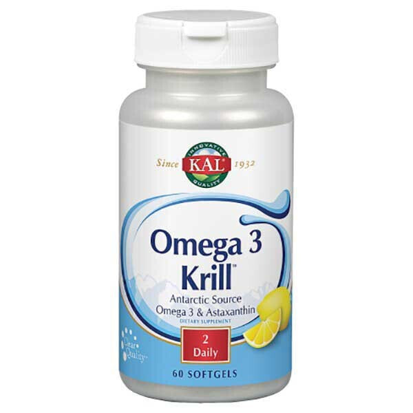 KAL Omega 3 Krill 500mg Essential Fatty Acid 60 Softgels