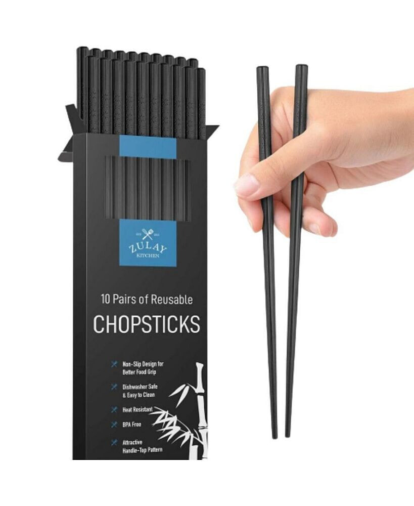 10 Pairs Premium Japanese Chopsticks Reusable & Durable Design