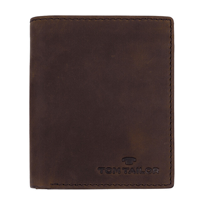 Мужское портмоне кожаное коричневое вертикальное без застежки Tom Tailor Mens wallet 25307 29