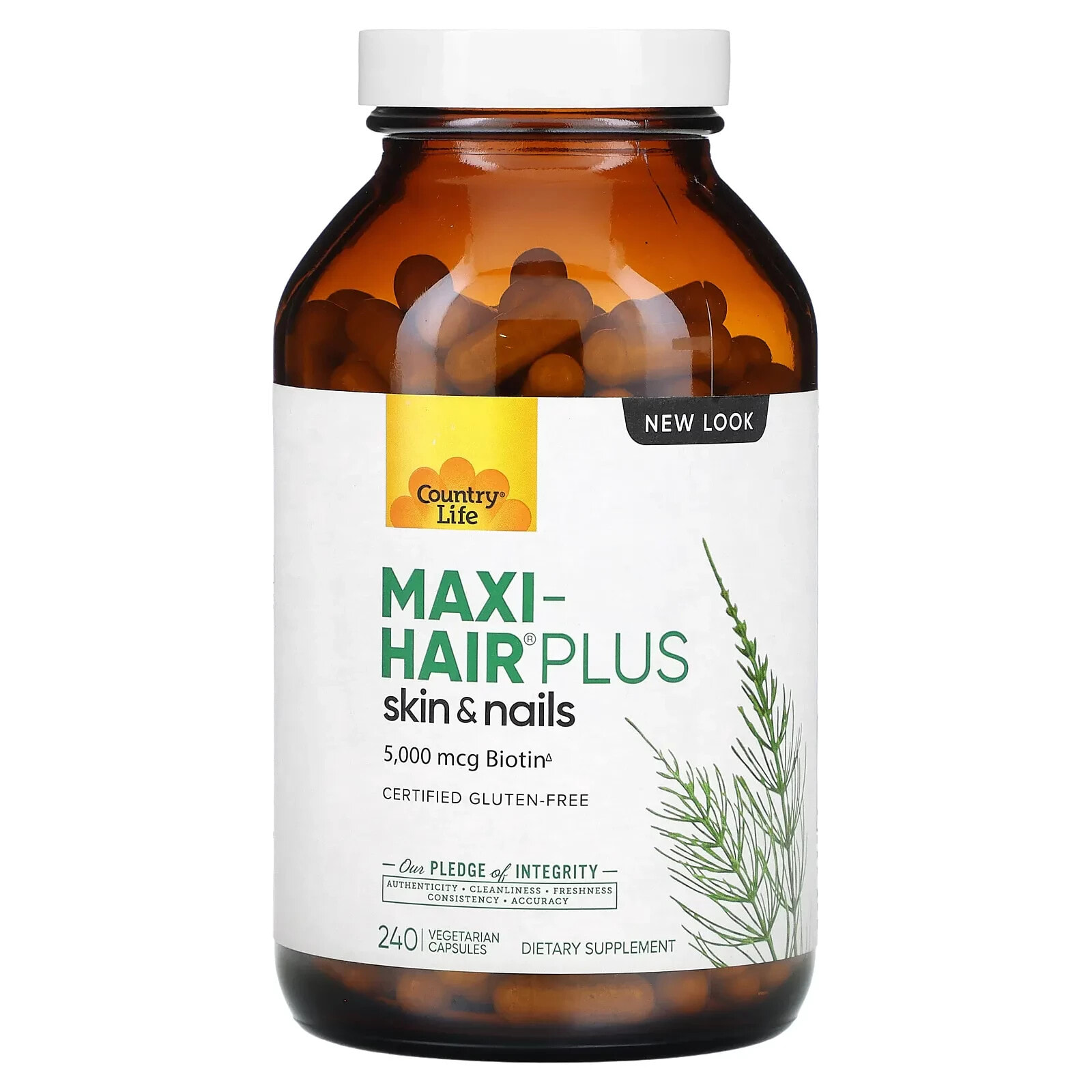 Country Life, Maxi-Hair Plus, 1,250 mcg, 360 Vegetarian Capsules