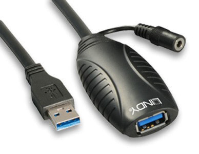 Lindy 43156 USB кабель 10 m 3.2 Gen 1 (3.1 Gen 1) USB A Черный