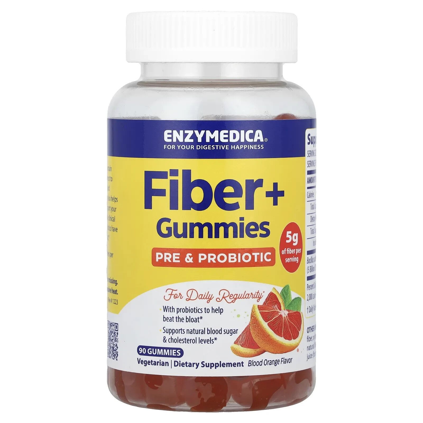 Fiber+ Gummies, Pre & Probiotic, Blood Orange, 90 Gummies