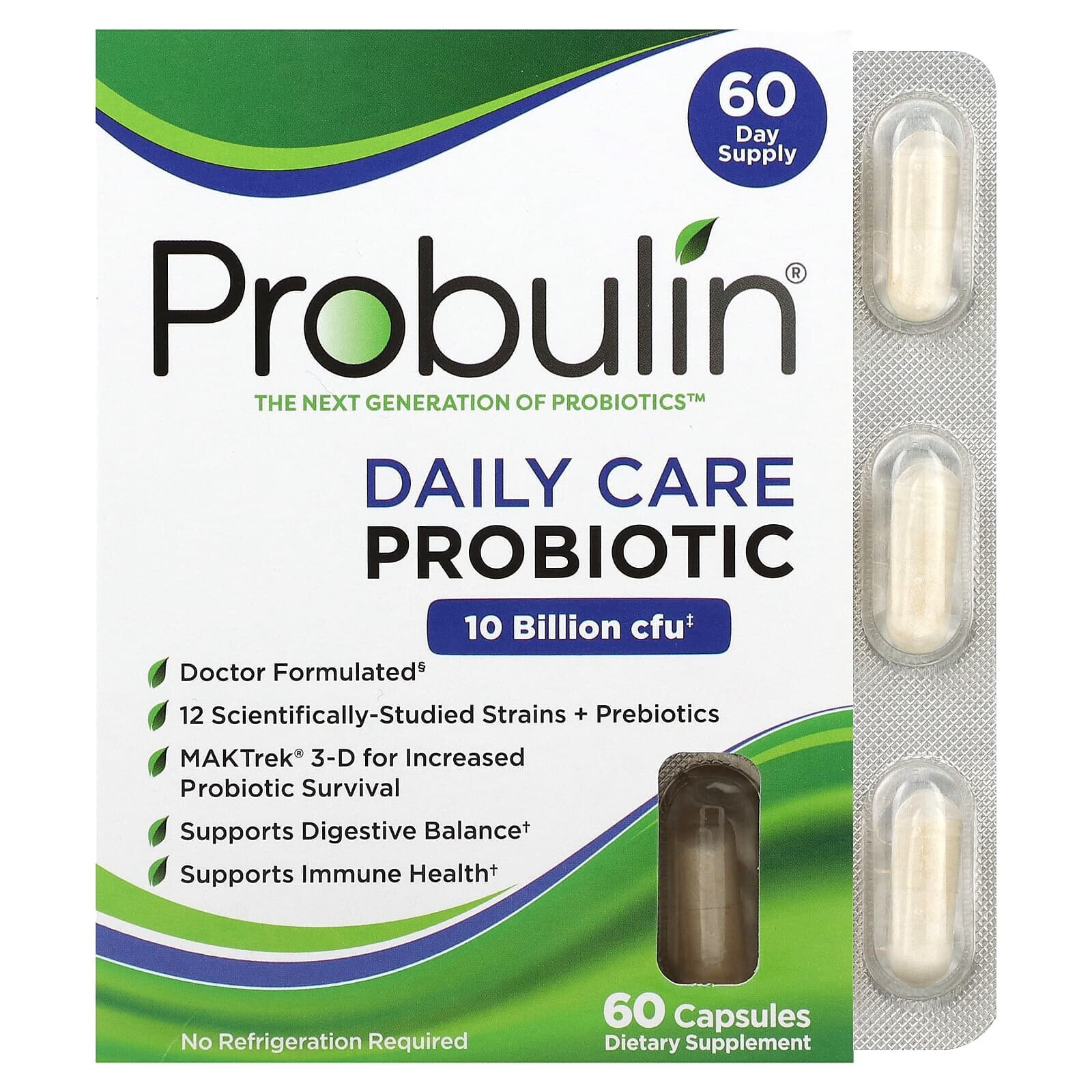 Daily Care, Probiotic, 10 Billion CFU, 30 Capsules