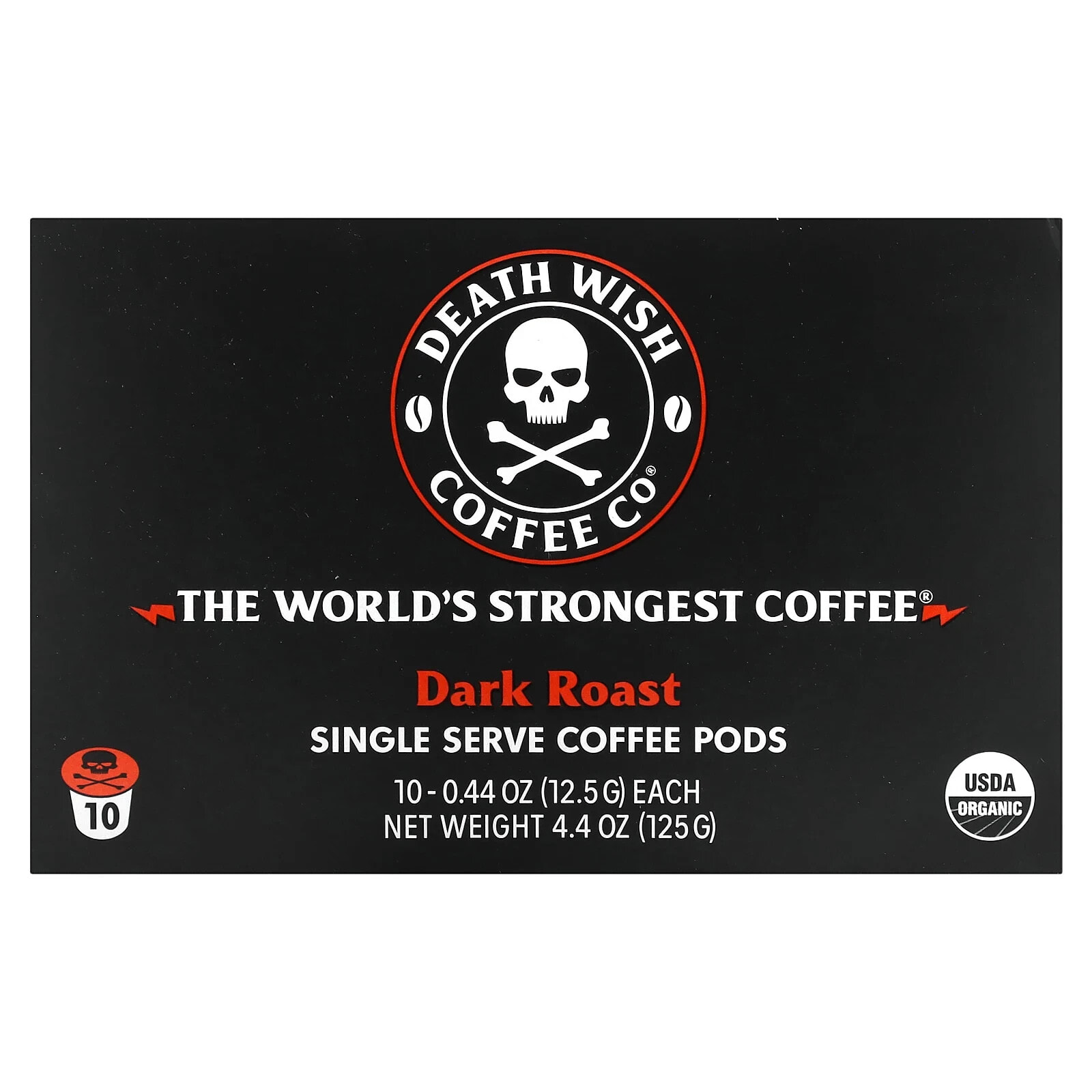Espresso Roast, Dark, 10 Single-Serve Coffee Pods, 0.40 oz (11.5 g) Each