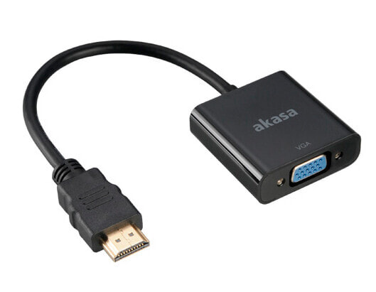 Akasa AK-CBHD15-20BK кабельный разъем/переходник HDMI VGA Черный