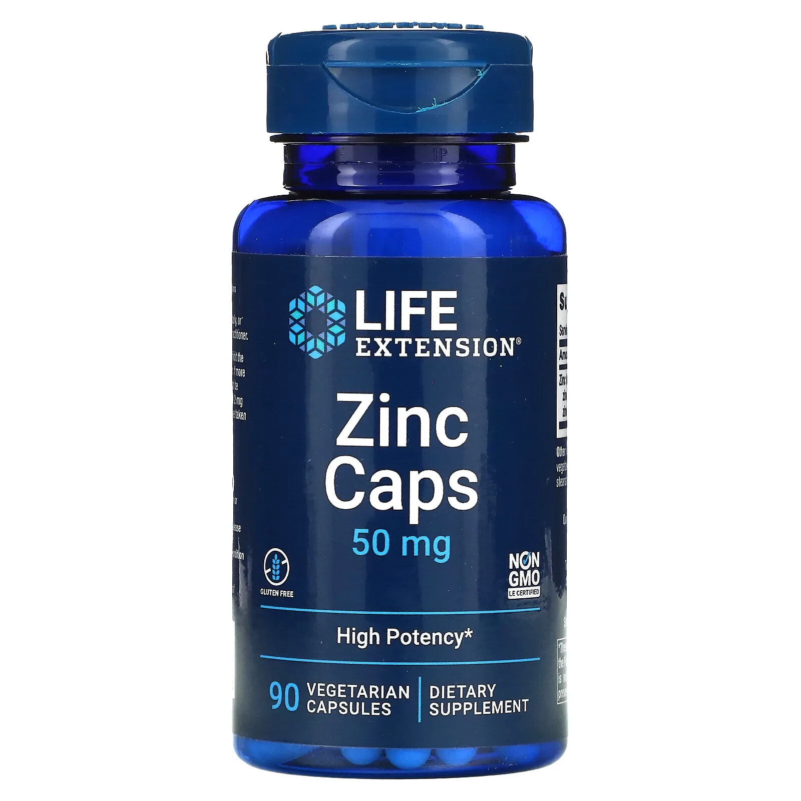 Life Extension, Zinc Caps, High Potency, 50 mg, 90 Vegetarian Capsules