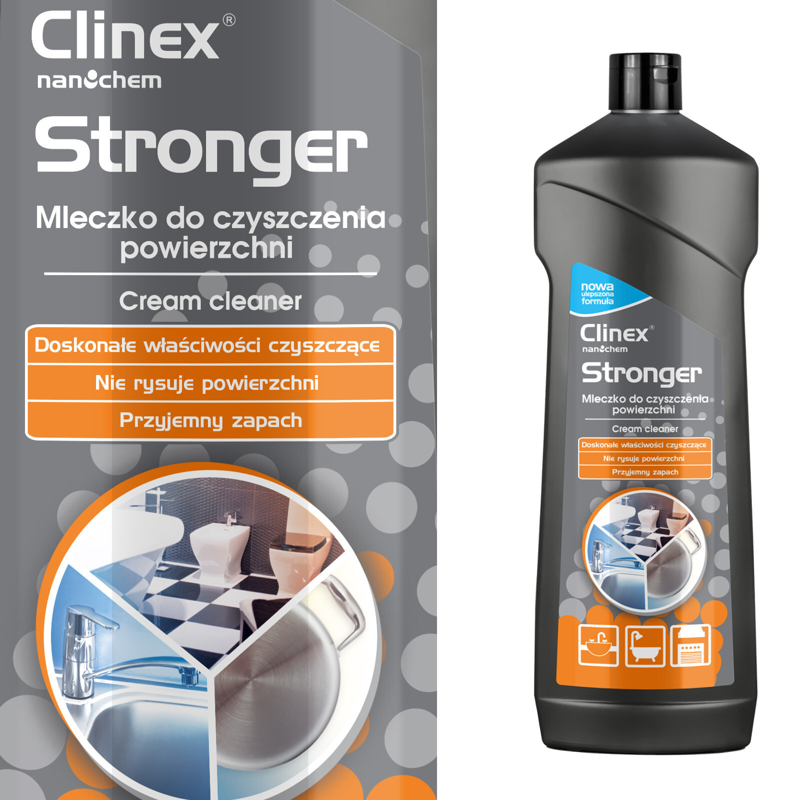 CLINEX Stronger 750ML cleaning milk for steel glaze of gastronomic devices