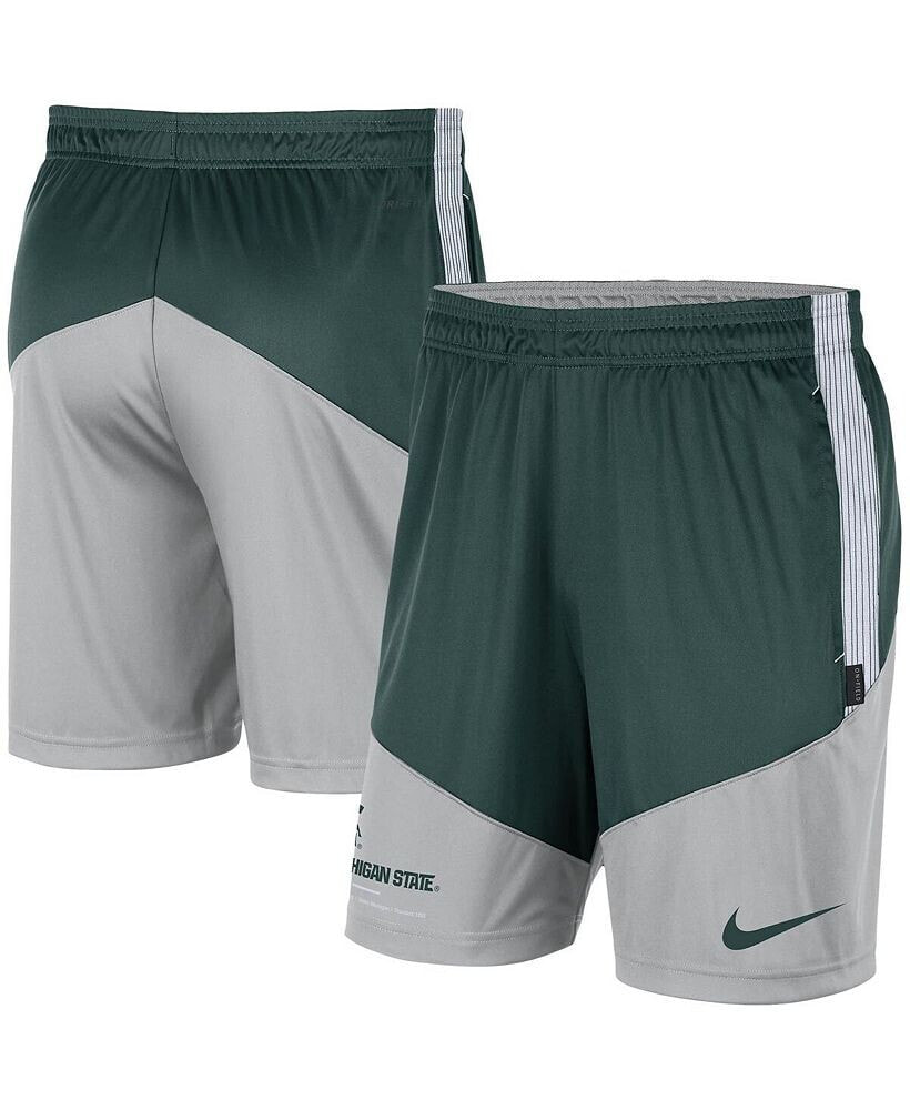 Nike men's Green, Gray Michigan State Spartans Team Performance Knit Shorts