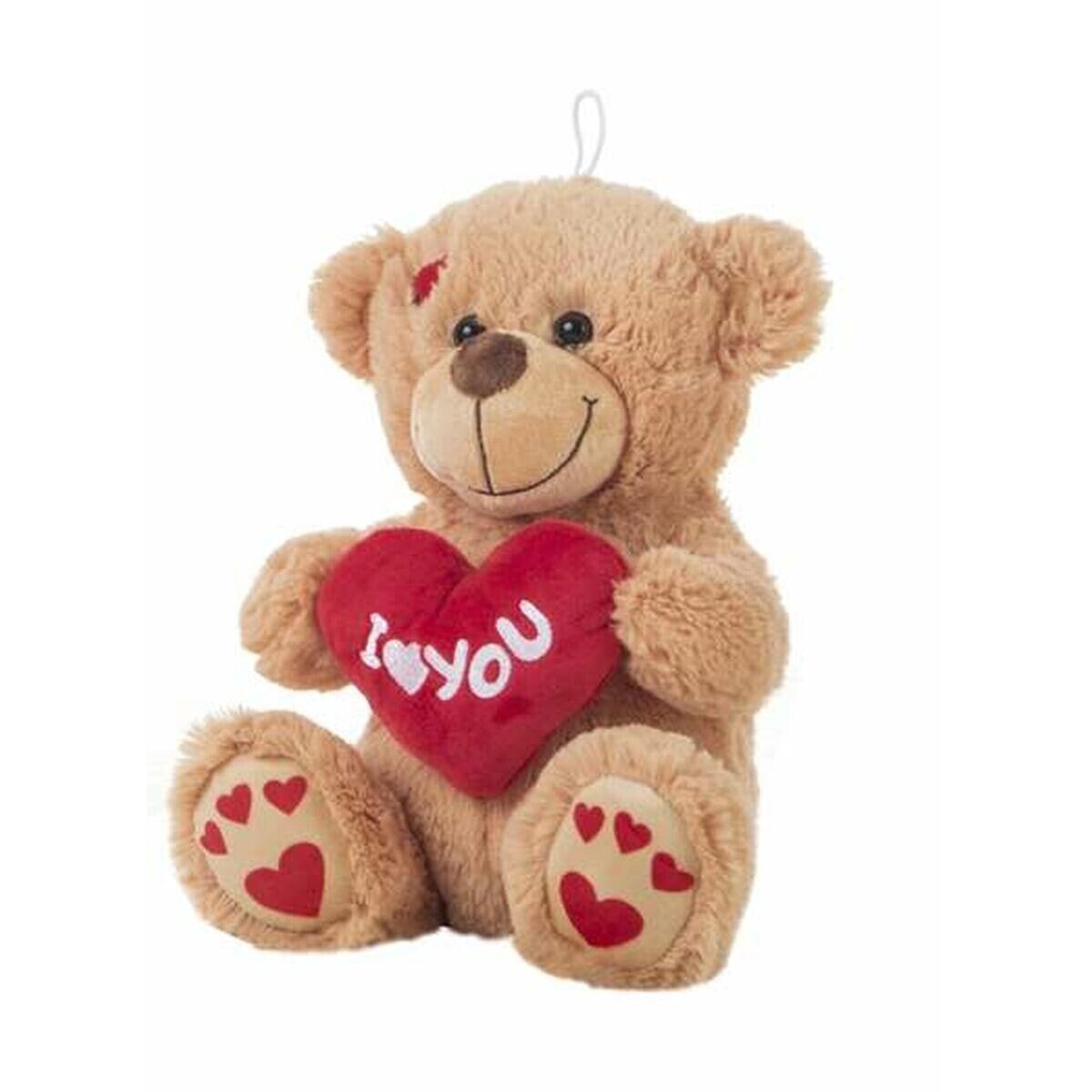 Fluffy toy I Love You Bear 25 cm Brown
