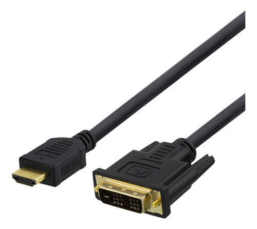 Deltaco HDMI-110D - 1 m - HDMI Type A (Standard) - DVI - Male - Male - Straight