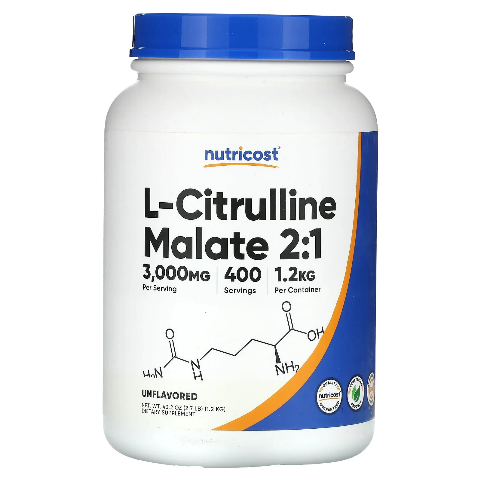 Nutricost, L-Citrulline Malate 2:1, Unflavored, 3 g , 10.6 oz (300 g)