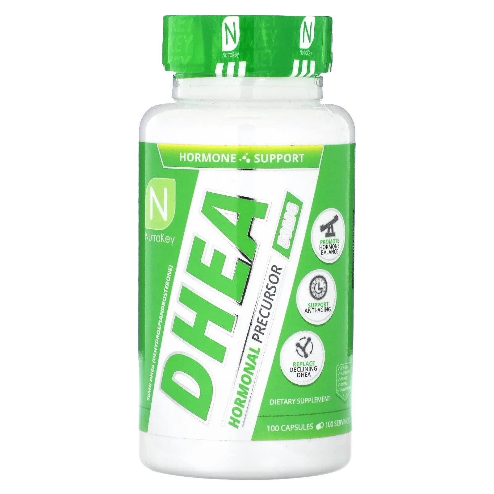 DHEA, 50 mg, 100 Capsules