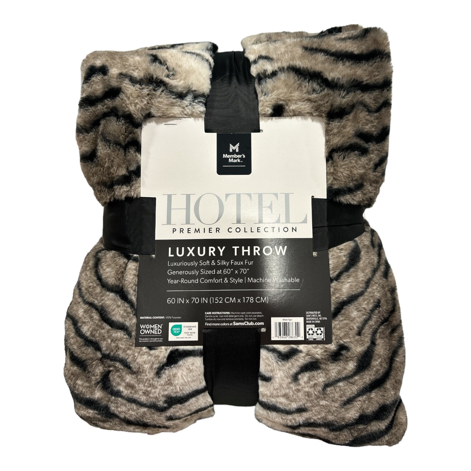 Member's Mark Hotel Collection Luxury Silky Faux Fur Throw Blanket, 60in x 70in