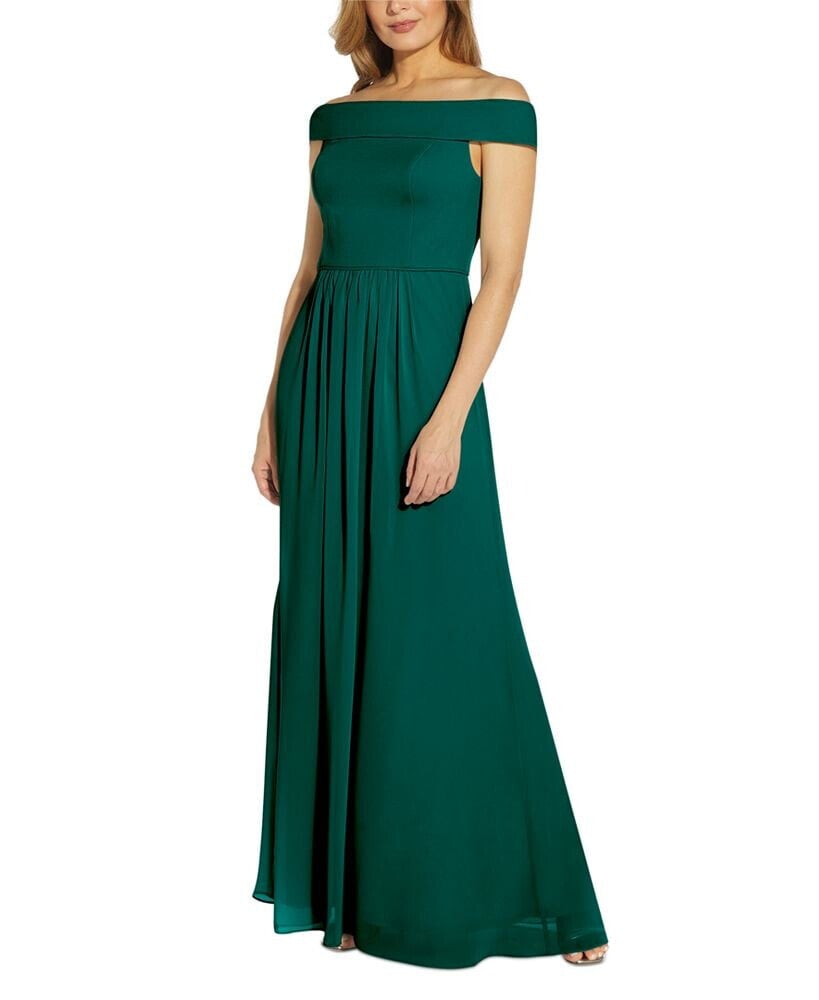 Adrianna Papell off-The-Shoulder Chiffon Gown