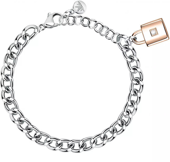 Two-tone steel bracelet with Abbraccio SAUB10 crystals