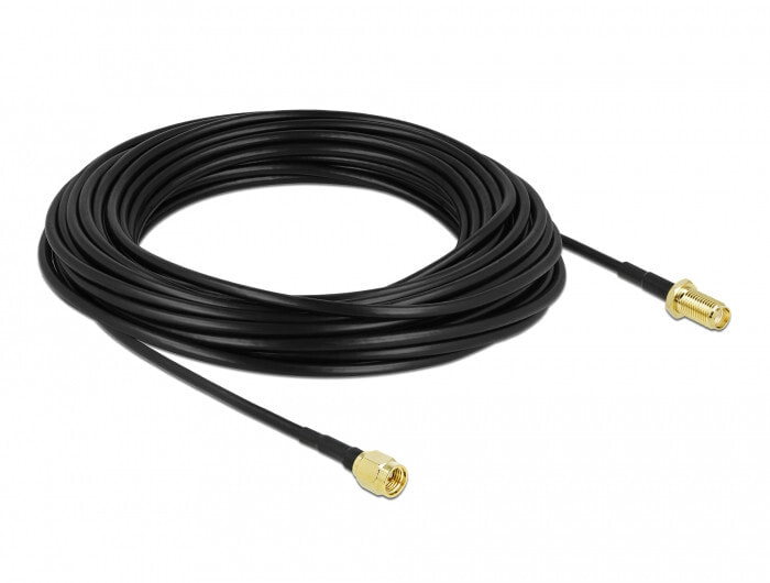 DeLOCK 90444 коаксиальный кабель 15 m SMA LMR100 Черный