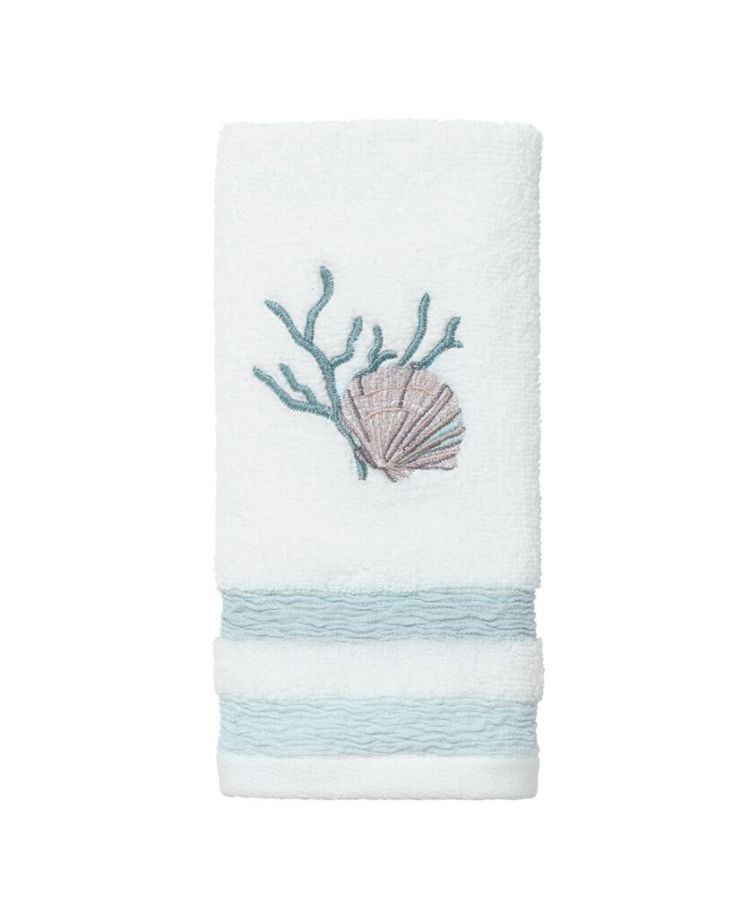 Avanti coastal Terrazzo Embroidered Cotton Fingertip Towel, 11