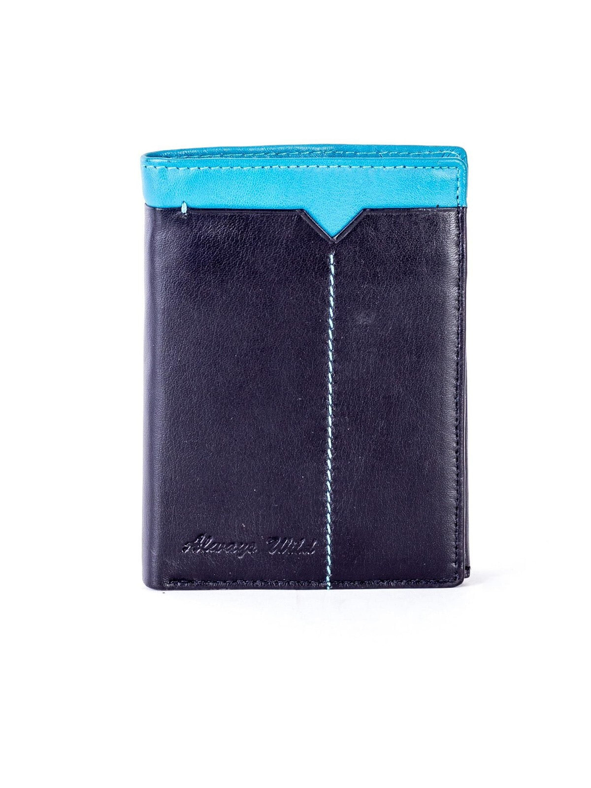 Мужское портмоне кожаное синие вертикальное без застежки Portfel-CE-PR-MR06-SNN.93-niebieski	Factory Price
