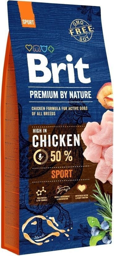 Сухой корм для животных Brit, Premium Dog by Nature Sport, для активных, с курицей, 3 кг