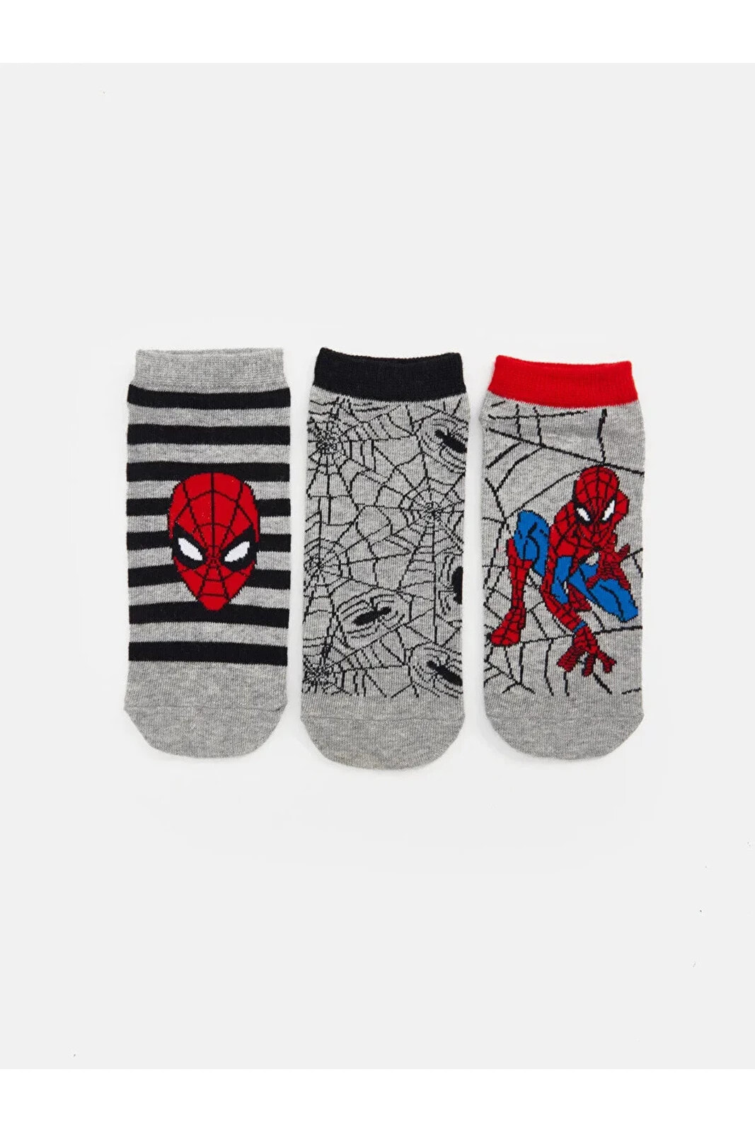 LCW Kids Spiderman Desenli Erkek Çocuk Patik Çorap 3'lü