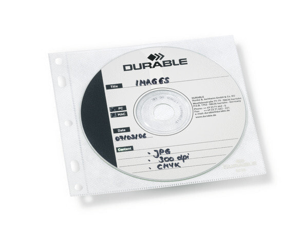 Durable 5239-19 чехол-конверт 1 диск (ов) Прозрачный 523919
