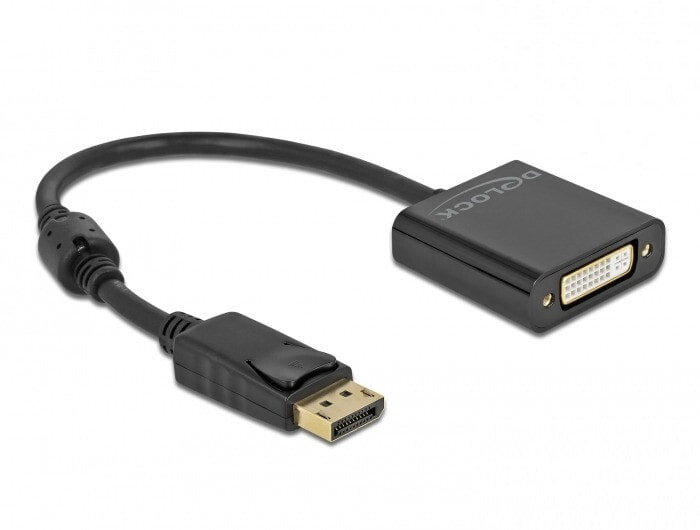 Компьютерный разъем или переходник Delock DisplayPort 1.2 Male - DVI Female, 3840 x 2160, 30 Hz, HDCP 1.3, Active, 0.2 m, black