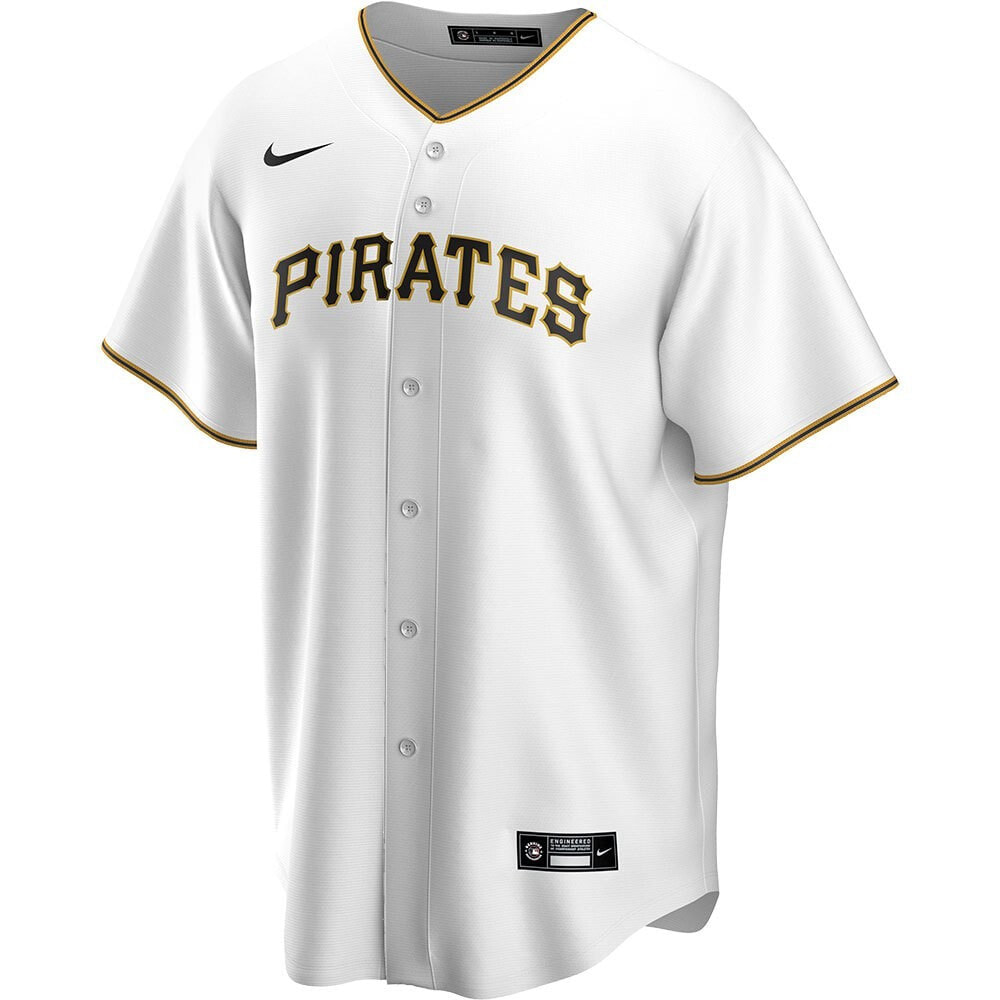 NIKE Pittsburgh Pirates Official Replica Home Short Sleeve V Neck T-Shirt
