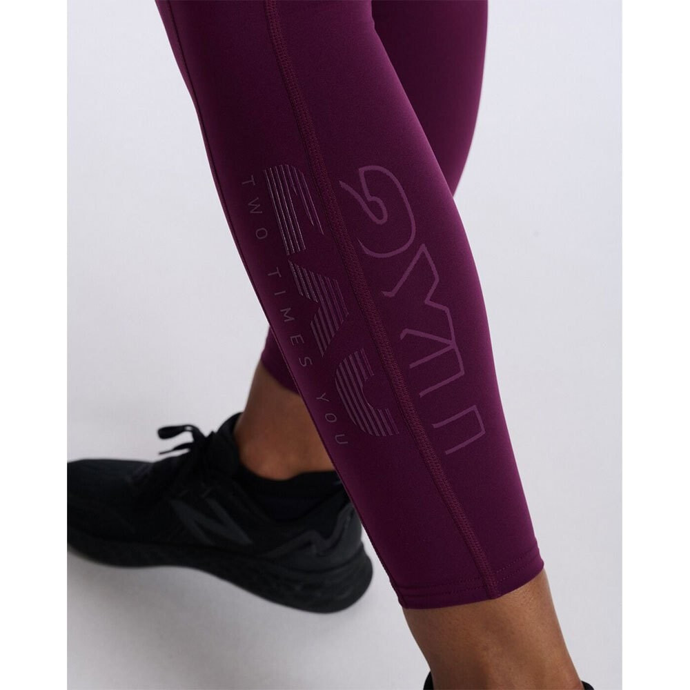 2XU Form Stash Hi-Rise Compression Tights Color: Beet / Beet; Size