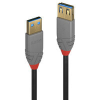 Lindy 3m USB 3.2 Type A Extension Cable - Anthra Line - 3 m - USB A - USB A - USB 3.2 Gen 1 (3.1 Gen 1) - 5000 Mbit/s - Black