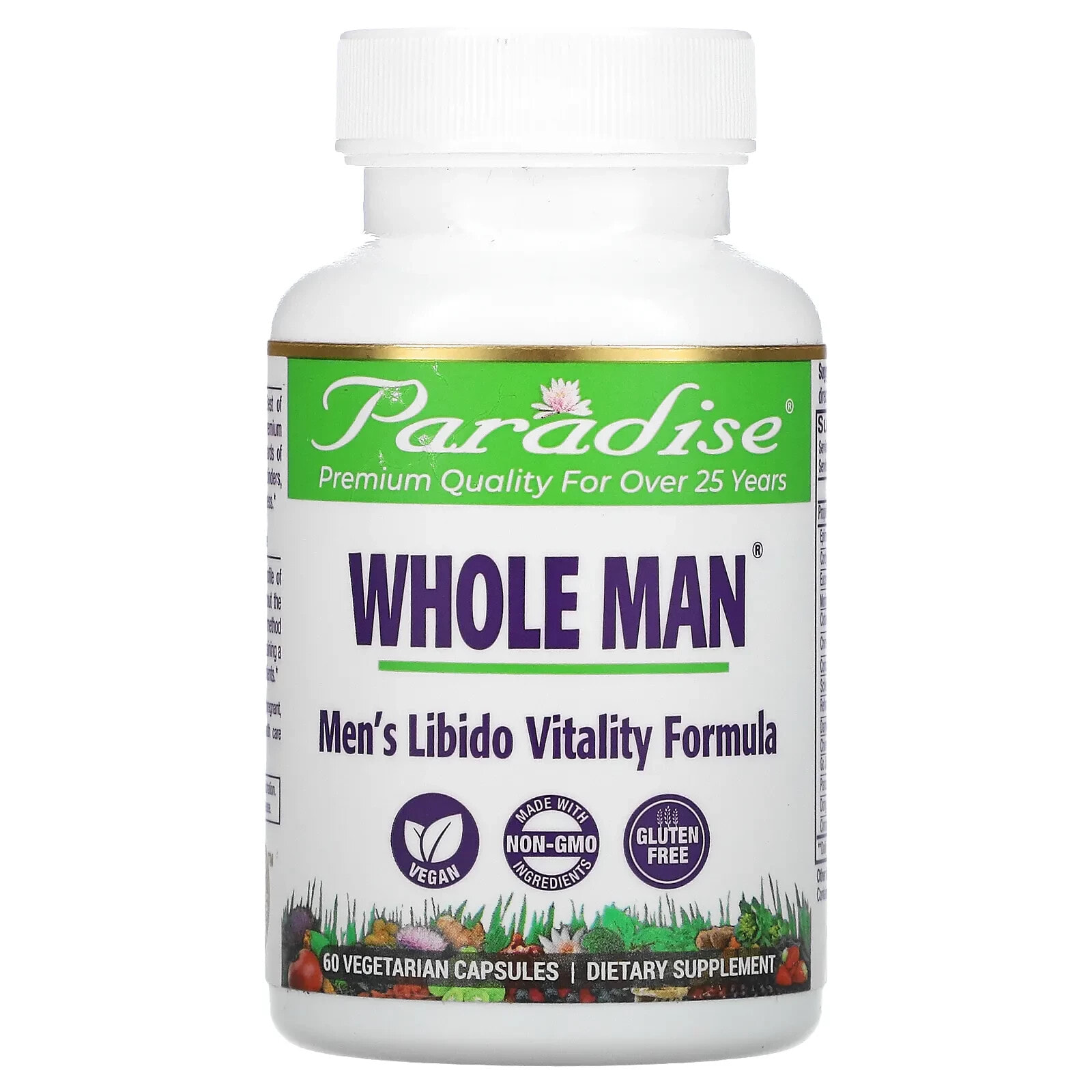 Whole Man, Men's Libido Vitality Formula, 60 Vegetarian Capsules