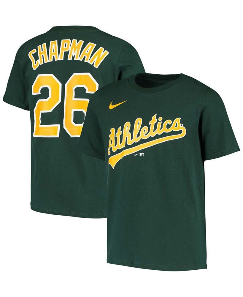 Nike big Boys Matt Chapman Green Oakland Athletics Player Name and Number T-shirt