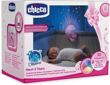 Детский ночник-проектор для кроватки Chicco проецирует звезды, с музыкой и звуками природы 76471