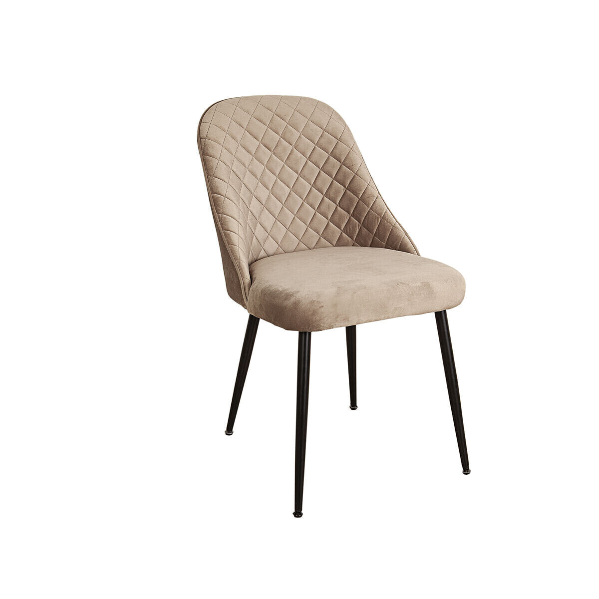 Dining Chair Romimex Black Beige Metal 100 % polyester 52 x 82 x 62 cm