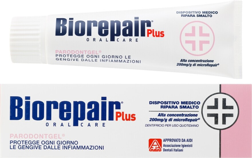 Zahnpasta für Zahnschmelz- und Dentinschäden mit natürlichen Extrakten - Biorepair Plus Professional Care Parodontogel