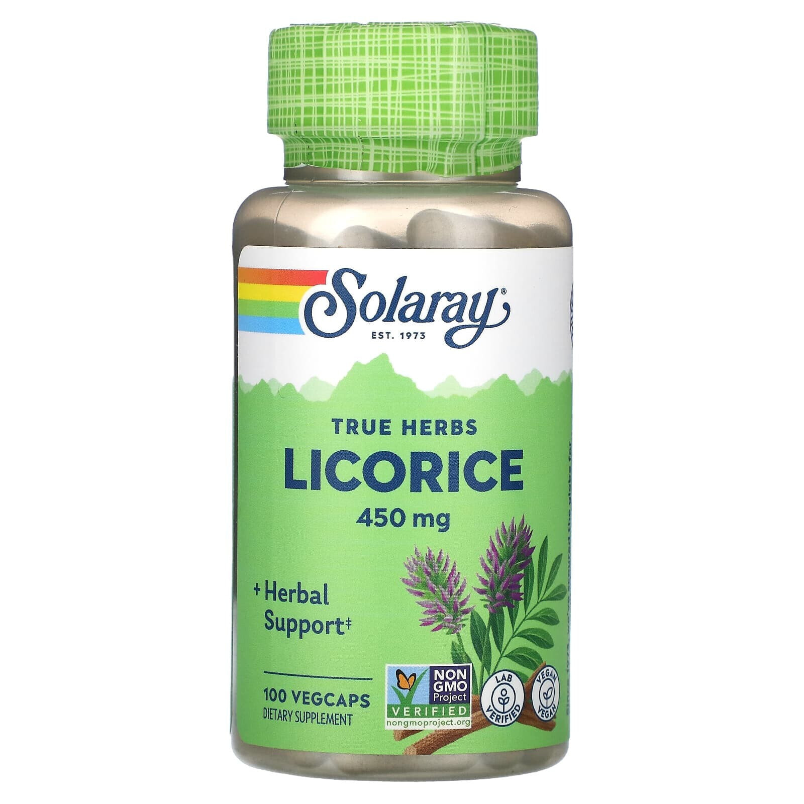 Solaray, True Herbs, солодка, 450 мг, 100 растительных капсул