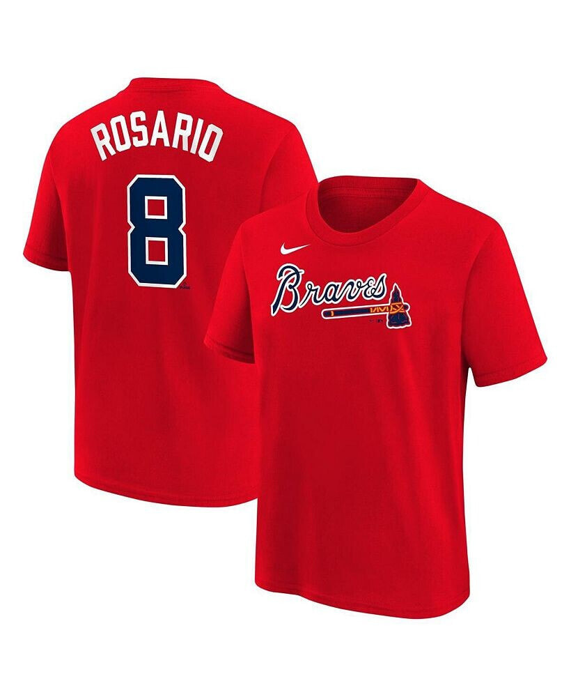 Nike big Boys Eddie Rosario Red Atlanta Braves Name and Number T-shirt