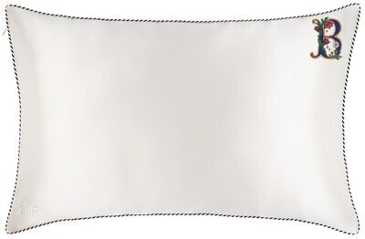 slip pure silk initial collection queen pillowcase - white