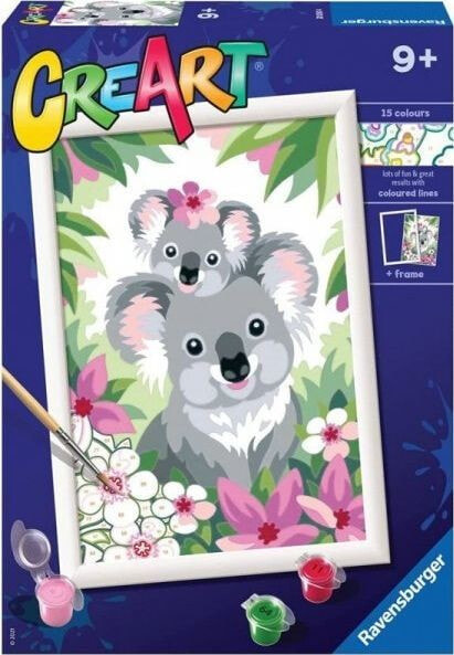 Раскраска для рисования Ravensburger Malowanka CreArt dla dzieci Słodkie koale