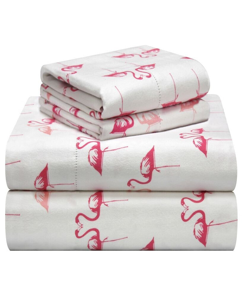Pointehaven whimsical Printed Flannel Sheet Set, Twin