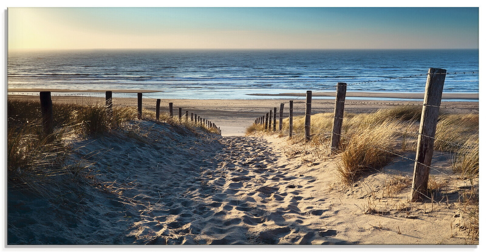 Glasbild Weg zum Nordseestrand