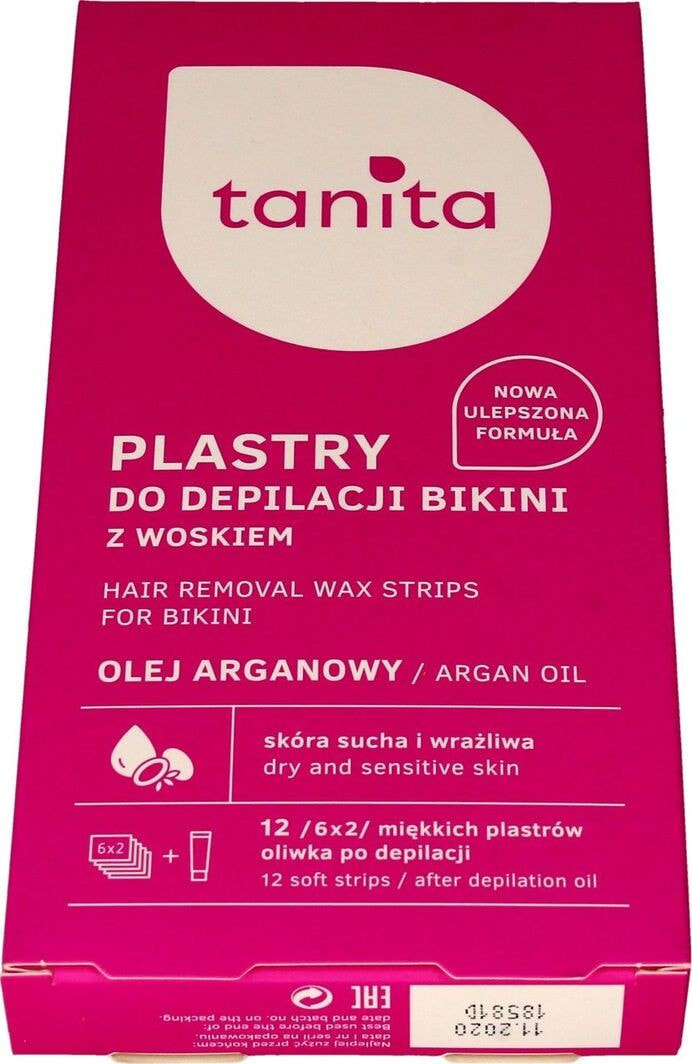 Miraculum  Tanita Восковые полоски  для удаления волос бикини с аргановым маслом 12 шт
