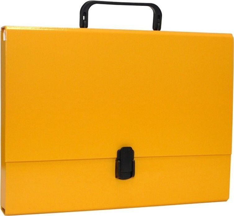 Office Products Briefcase-box, OFFICE PRODUCTS, PP, A4 / 5cm, with handle and zipper, yellow
