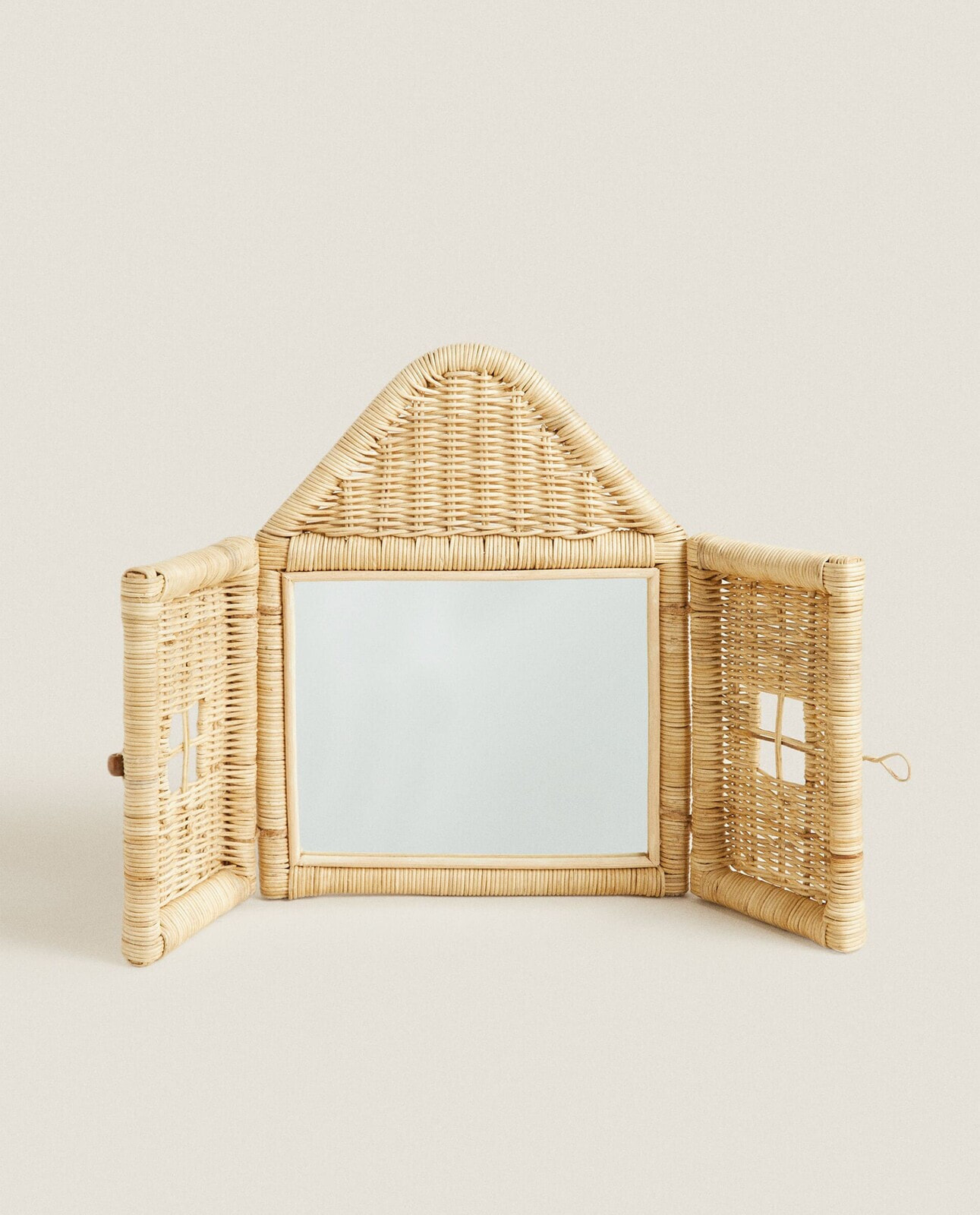 Kids’ rattan house wall mirror