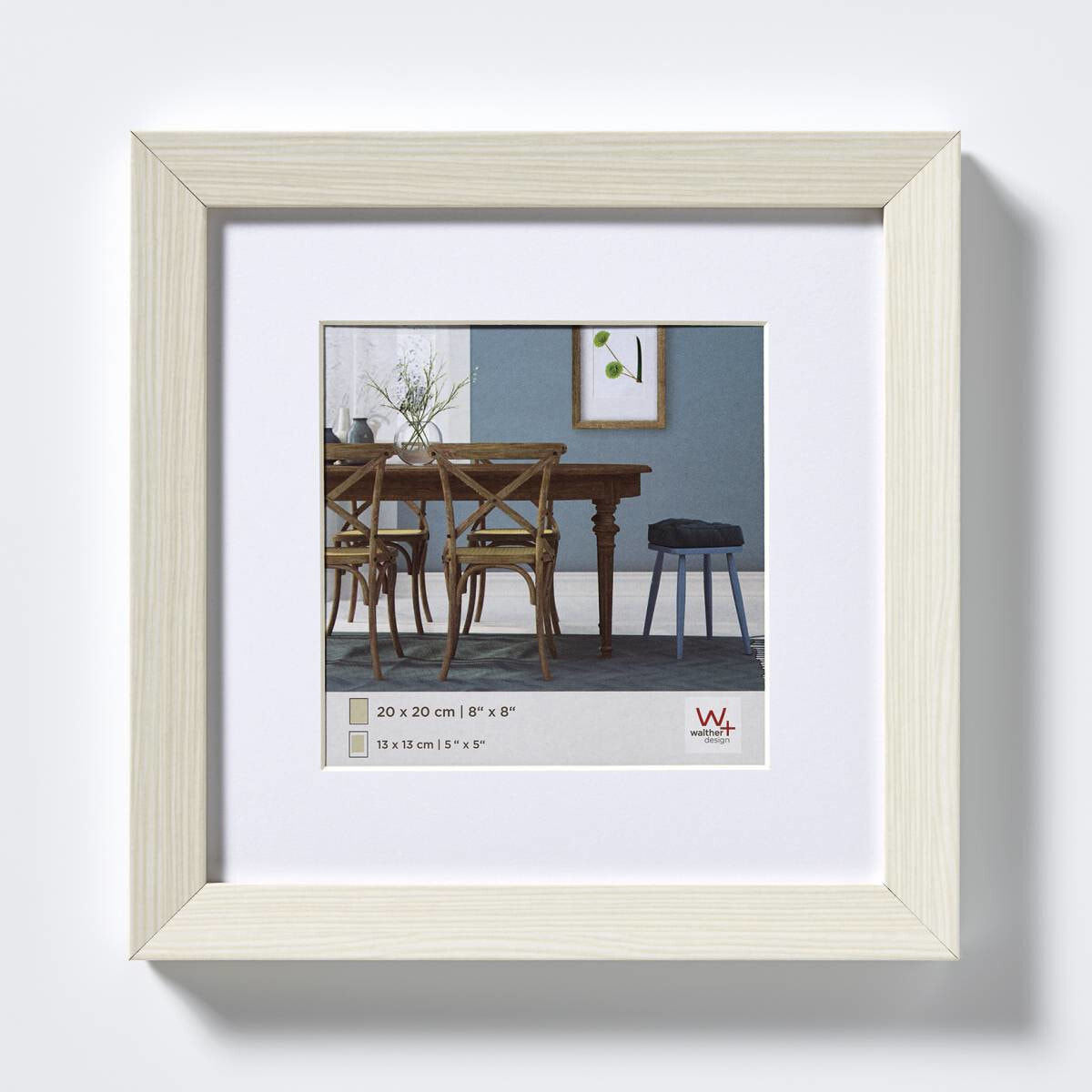 walther design EF330W - Wood - White - Single picture frame - 18 x 18 cm - Rectangular - Germany