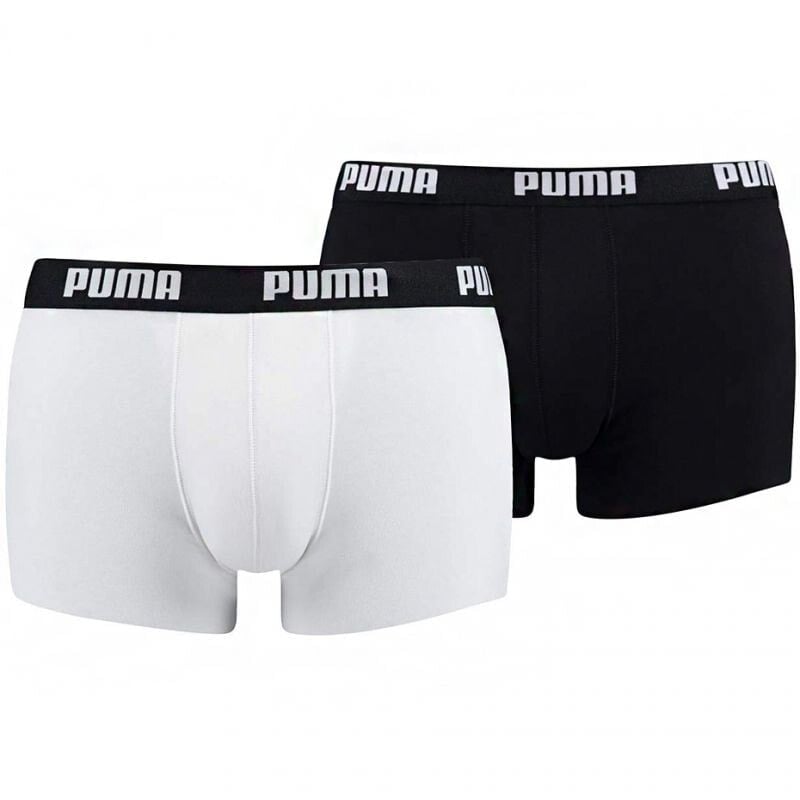 Трусы боксеры мужские белые/ черные 2 пары Puma Placed Logo Boxer 2P M 906519 01