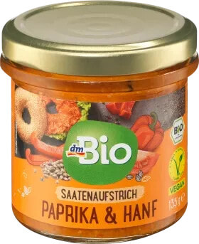 Brotaufstrich, Saatenaufstrich Paprika & Hanf, 135 g