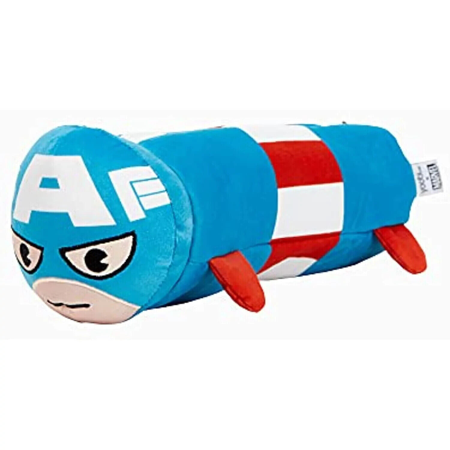 Yoobi x Marvel Captain America Blue Plush Fabric Zip Closure Barrel Pencil Case