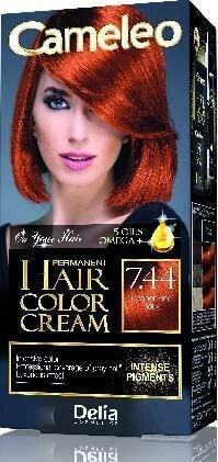 Delia Cameleo Hair Color Cream No. 7.44  Масляная крем-краска для волос с омега,  оттенок медно-красный